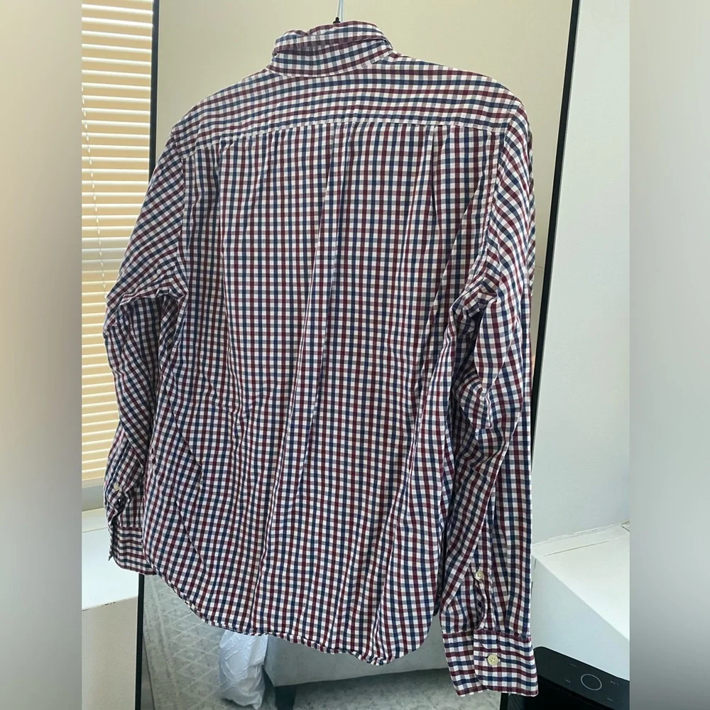 J. Crew - Red, White & Blue Checkered 100% Cotton Button Down Shirt - Size M